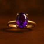 Amethyst Ring for Clarity & Calm – Deep Purple Crystal in Elegant Golden Setting